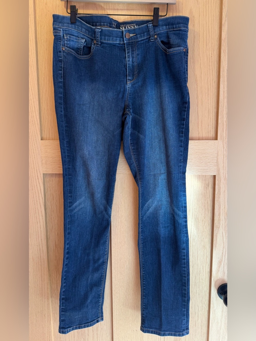 New York & Company Slim Straight Jeans in Dark Blue
